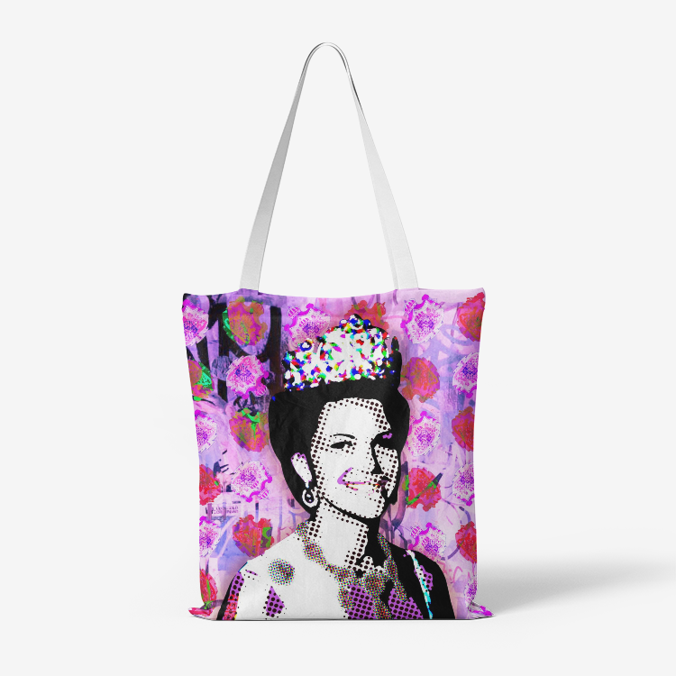 Queen Silvia as art work on your Heavy Duty Natural Canvas Tote Bags / Beach bag