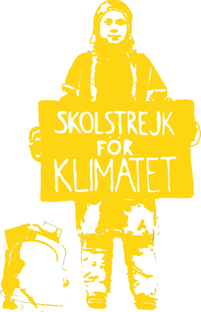 Greta Thunberg skolstrejk för klimatet spray paint stencil