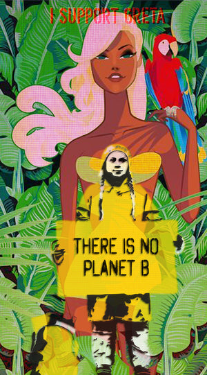 Comprar juego de pantalla de lucha climática iPhone / Android para apoyar la participación de Greta Thunberg en la cumbre del clima de la ONU! Chica Cool Prada