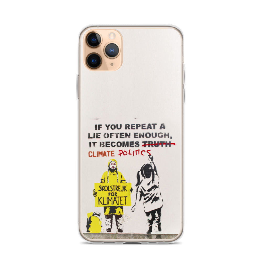 El iPhone con actividad climática, de Banksy, Greta Thunberg.