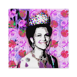 Königin Silvia von Schweden als künstlerischer Premium-Kissenbezug