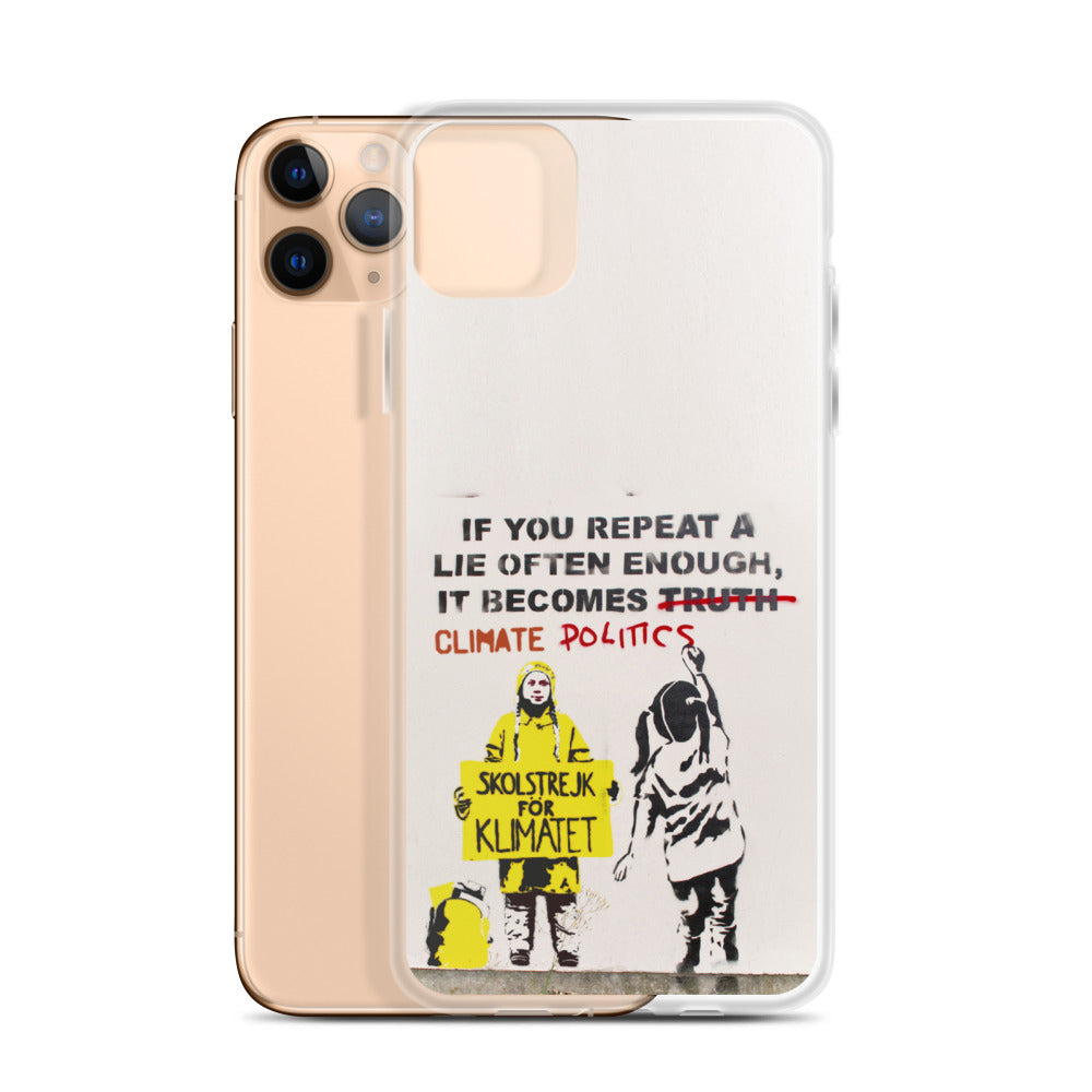 El iPhone con actividad climática, de Banksy, Greta Thunberg.