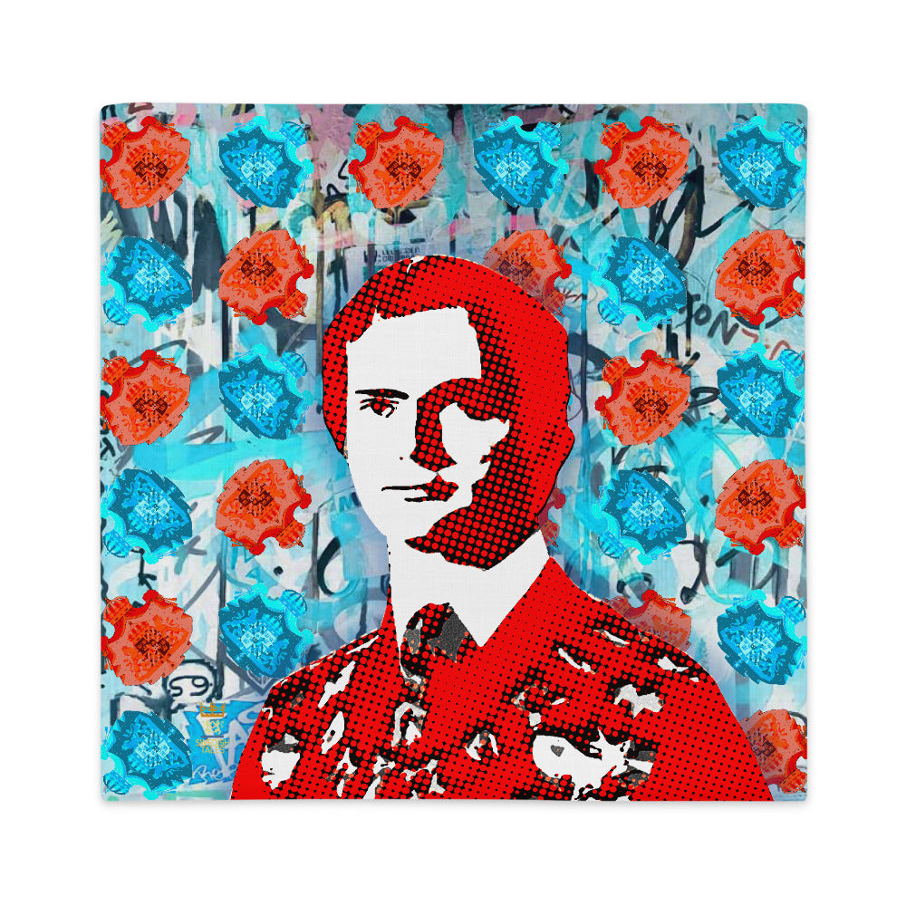 King Carl Gustaf of Sweden as artistic premium pillowcase