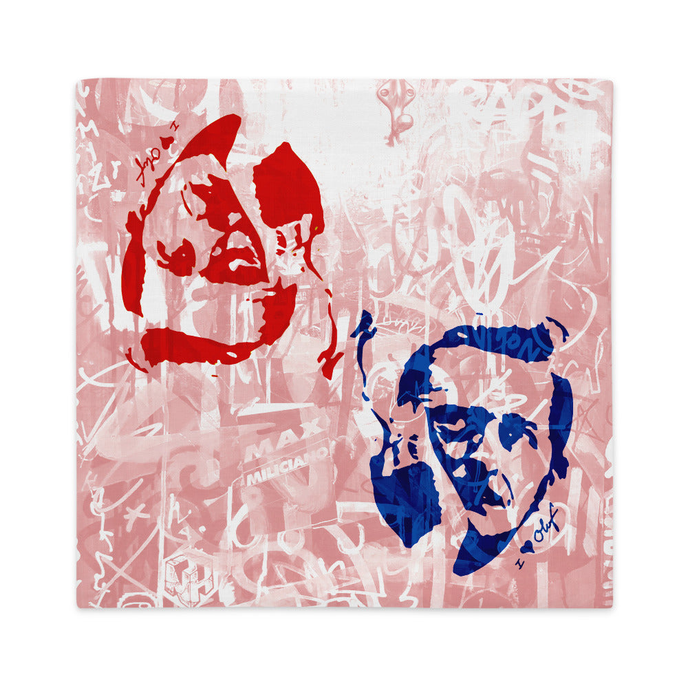 Duality of olof palme the red and the blue pillow case